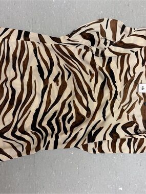 CAbi Cream Zebra-Print Blouse with Brown and Black Stripes